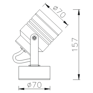 IP65 Black Outdoor Wall Light LED Spot Light